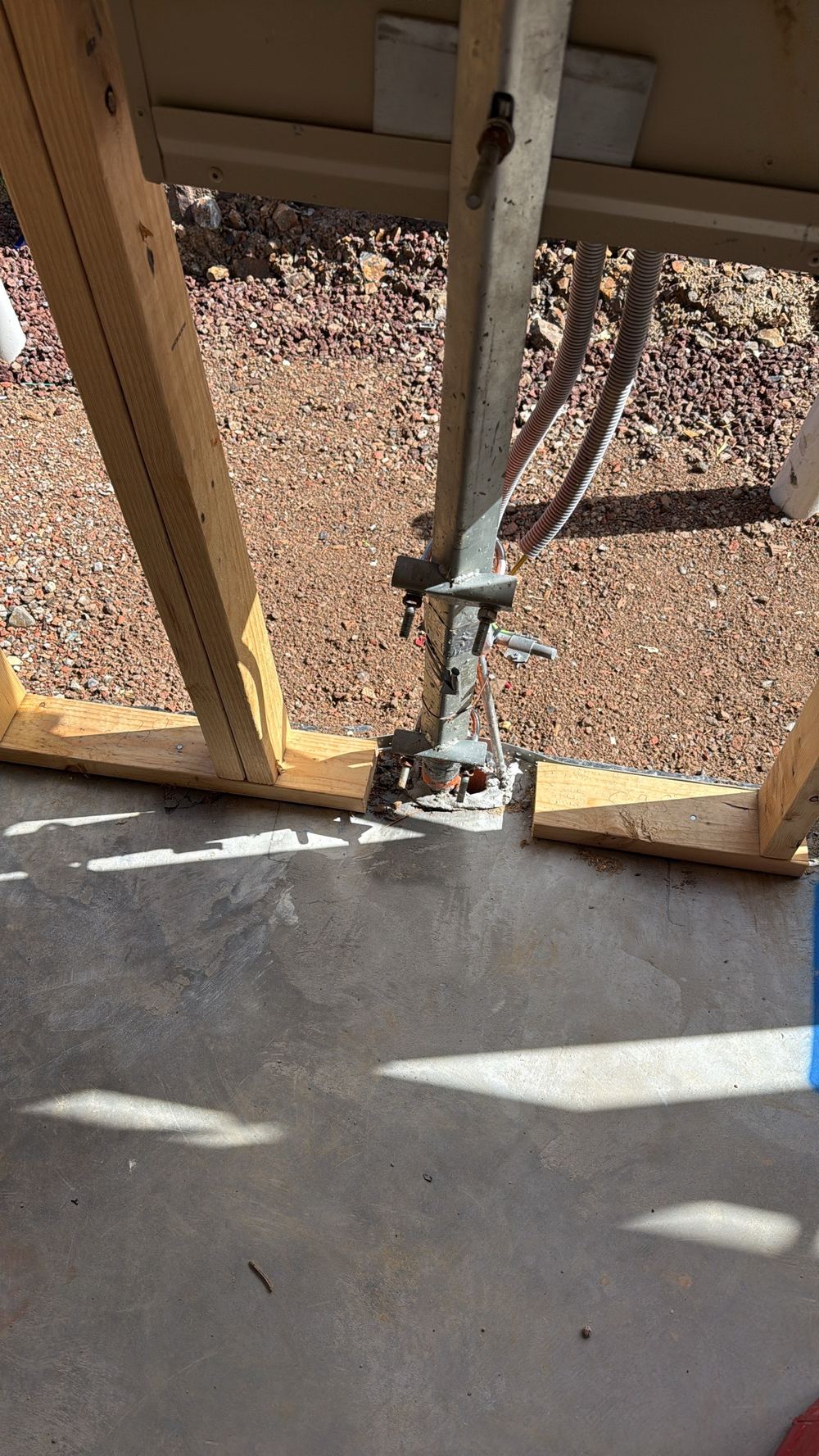 Bottom plate cut through in a bracing wall without another fixing method, found during a frame inspection in Pakenham