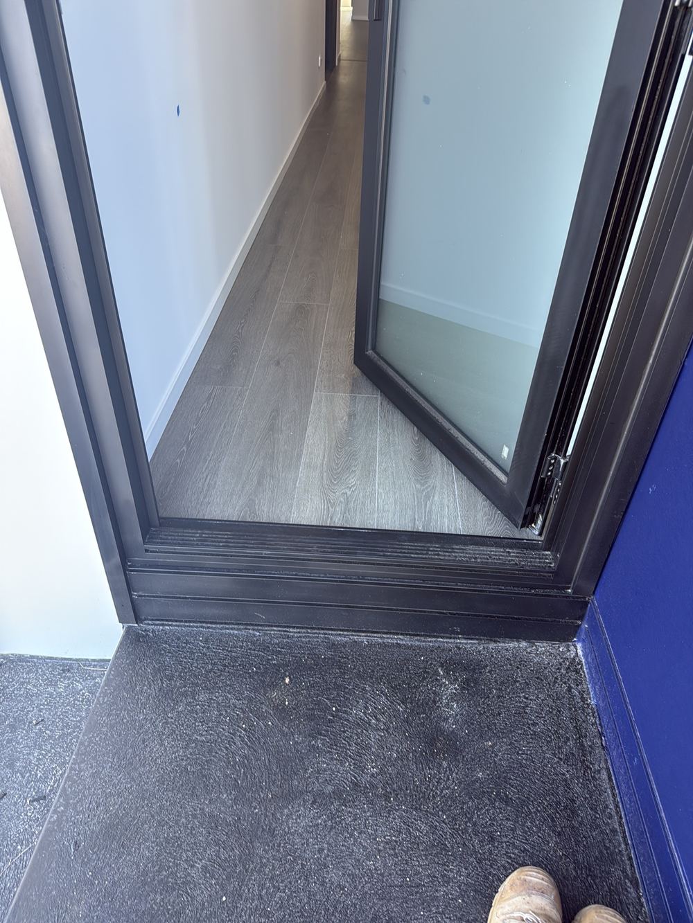 An entry step taller than a stair riser