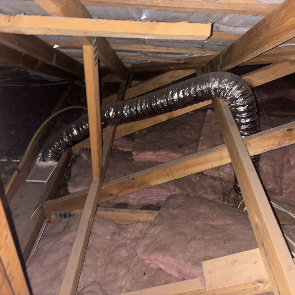 A plumbing vent that stopped in the roof space